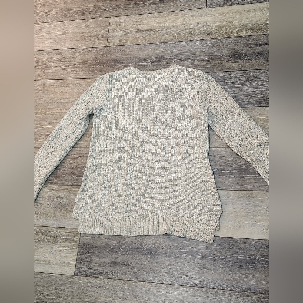 JEANNE PIERRE Textured Cream Sweater Size Small Fisherman - Picture 4 of 7